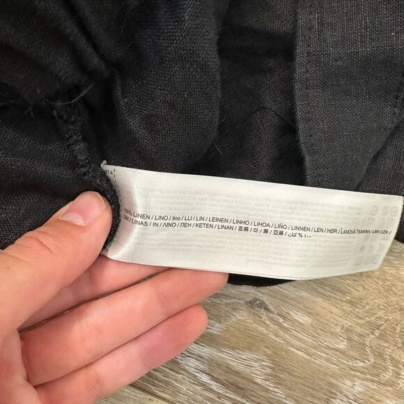 Mango Linen Elegant Black Wrap Skirt Sz 3XL - Picture 4 of 4